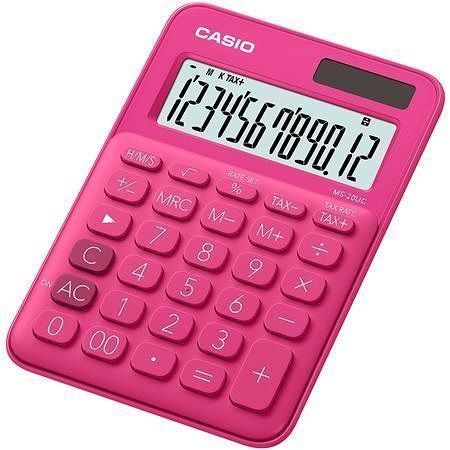 Kalkulačka &quot;MS 20 UC&quot;, červená, stolní, 12 místný displej, CASIO