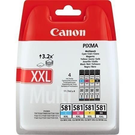 CLI-581MPXXL Multipack pro Pixma TS7550, 8150, 9150 tiskárny CANON, 4 barvy, 46,8ml