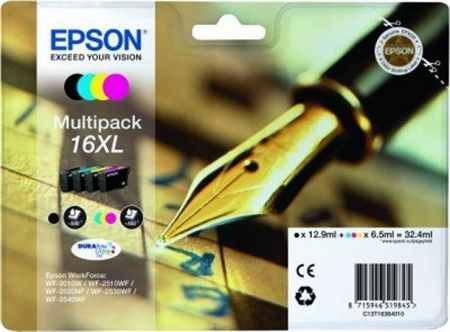 T16364010 Inkoustová cart., multipack, pro tiskárnu Workforce WF2540WF, EPSON B+C+M+Y, 32