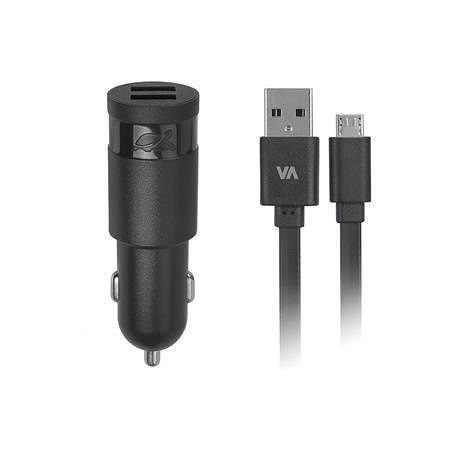 Nabíječka do auta &quot;VA 4223 BD1&quot;, černá, 2 x USB, 3,4A, datový kabel micro USB, RIVACASE