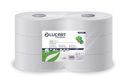 Toaletní papír &quot;Eco&quot;, bílý, 170 m, průměr 23 cm, 2 vrstvý, LUCART 