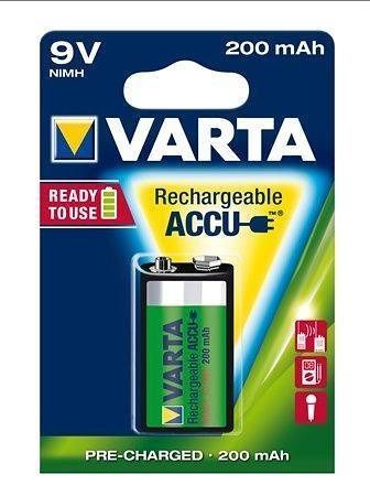 Nabíjecí baterie, 9V, 1x200 mAh, přednabité, VARTA &quot;Power Accu&quot;