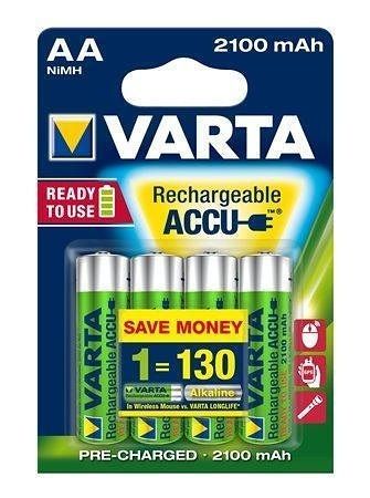 Nabíjecí baterie, AA (tužková), 4x2100 mAh, přednabité, VARTA &quot;Longlife Accu&quot;