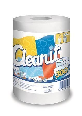 Papírové utěrky &quot;CLEANIT 300&quot;, bílá, 2-vrstvé, role, LUCART