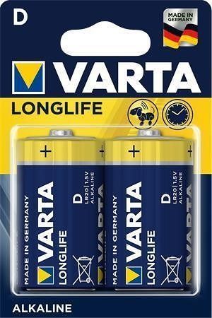 Baterie, D (velký monočlánek), 2 ks, VARTA &quot;Longlife Extra&quot;