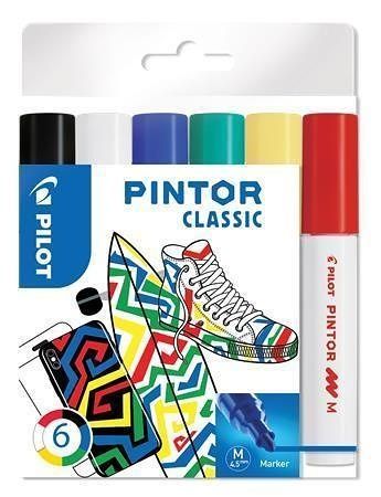 Set dekorativních popisovačů &quot;Pintor M&quot;, 6 barev klasik, 1,4 mm, PILOT