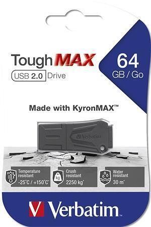 Disk &quot;ToughMAX&quot;, černá, extra odolný, 64GB, USB 2.0, VERBATIM