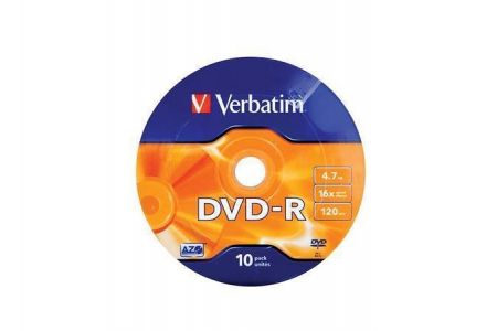 DVD-R 4,7GB, 16x, Printable, matné, Verbatim, 10ks ve fólii