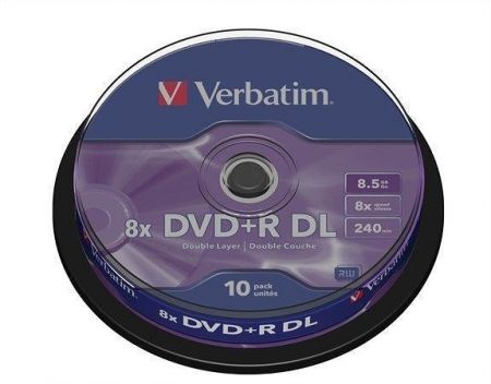 DVD+R DL, 8,5GB, 8x, Verbatim, Double Layer, 10-cake