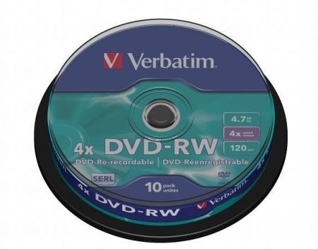 DVD-RW, 4,7GB, 4x, Verbatim, 10-cake