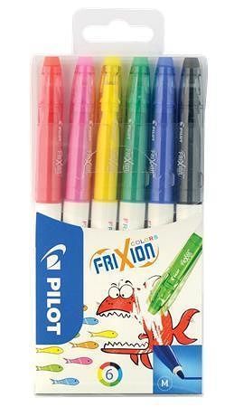 Fixy &quot;Frixion Colors&quot;, sada, 6 barev, 0,39-0,7 mm, vymazatelné, PILOT