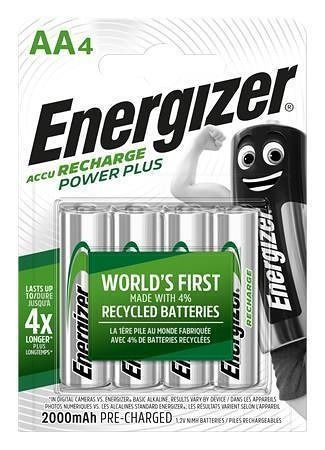 Nabíjecí baterie, AA, 4x2000 mAh, ENERGIZER &quot;Power Plus&quot; 