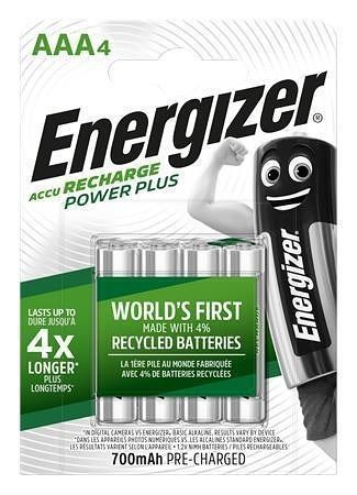 Nabíjecí baterie, AAA, 4x700 mAh, ENERGIZER &quot;Power Plus&quot;