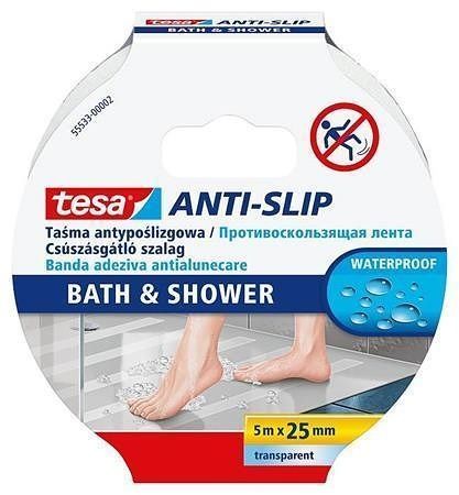 Protiskluzová páska do koupelny &quot;Anti-Slip 55533&quot;, transparentní, 25 mm x 5m, TESA