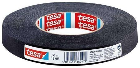 Lepicí páska &quot;Extra Power 57230&quot;, černá, zpevněná textilem, 19 mm x 50 m, TESA