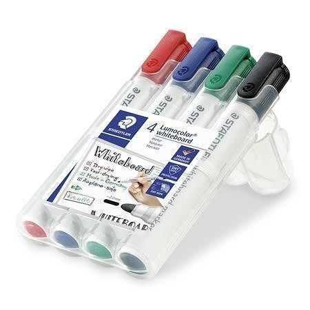 Popisovač na bílou tabuli &quot;Lumicolor 351&quot;, 4 barvy, kuželový hrot, 2mm, STAEDTLER