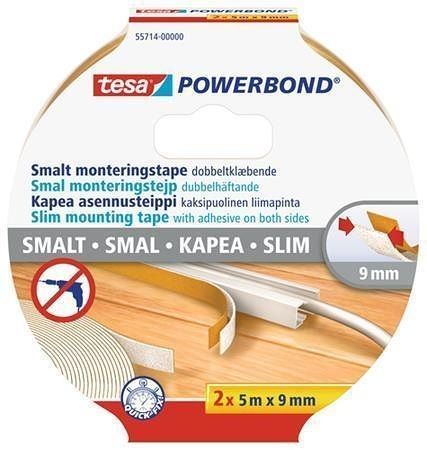 Montážní páska &quot;Powerbond 55714&quot;, úzká, 2 x 9 mm x 5 m, TESA