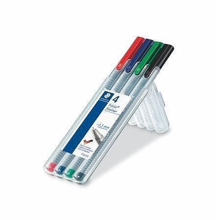 Liner &quot;Triplus 334 Box&quot; sada, 4 barvy, 0,3mm, STAEDTLER