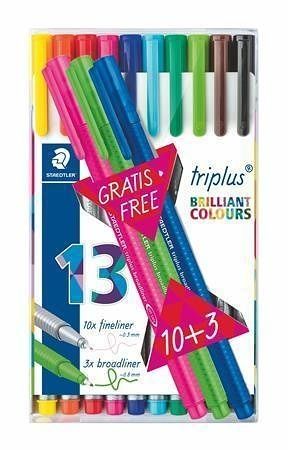 Liner &quot;Triplus 334 Box&quot; set 10+3, různé barvy, 0,3mm, STAEDTLER