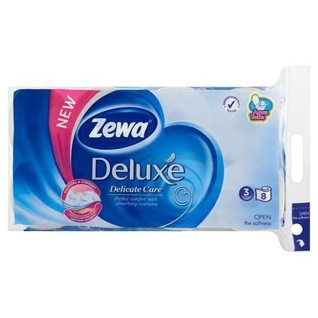 Toaletní papír, 3vrstvý, 8 rolí, ZEWA &quot;Deluxe&quot;, bílý