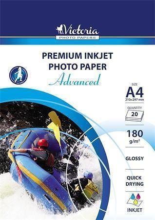 Fotografický papír &quot;Advanced&quot;, do inkoustové tiskárny, lesklý, A4, 180g, VICTORIA