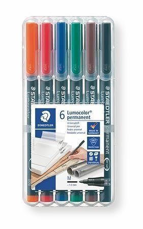 Permanentní popisovač &quot;Lumocolor 317 M&quot;, 6 barev, 1mm, OHP, STAEDTLER