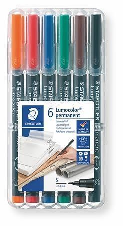 Permanentní popisovač &quot;Lumocolor 313&quot;, 6 barev, 0,4mm, STAEDTLER