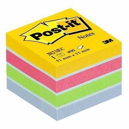 Samolepicí bloček, 51x51 mm, 400 lístků, blister, 3M POSTIT 