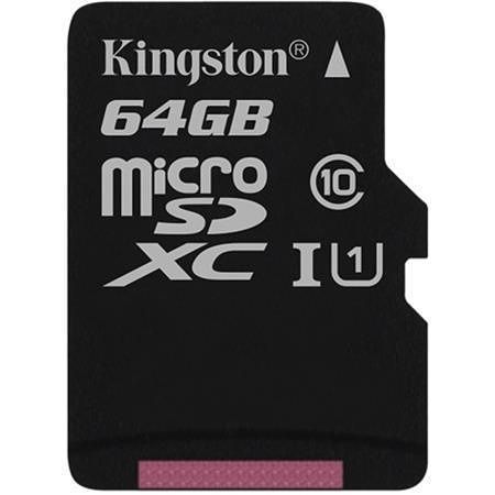 Paměťová karta microSDXC &quot;Canvas Select&quot;, 64GB, Class 10/U1, 80/10 MB/s, KINGSTON