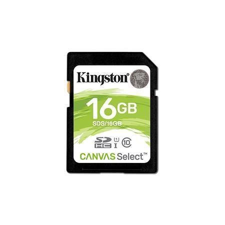 Paměťová karta SDHC &quot;Canvas Select&quot;, 16GB, Class 10/U1, 80/10 MB/s, KINGSTON