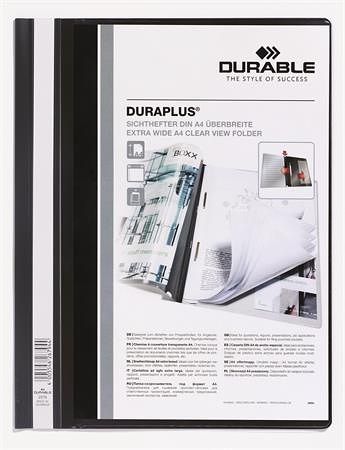 Desky s rychlovazačem &quot;DURAPLUS®&quot;, černá, A4, široké, DURABLE