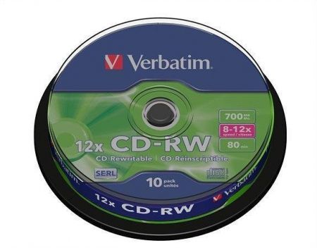 CD-RW 700MB, 8-10x, Verbatim, 10-cake