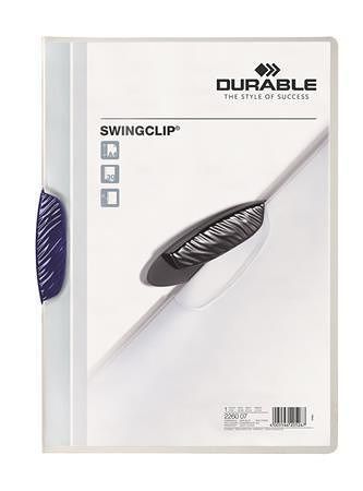 Desky s rychlovazačem &quot;Swingclip® 30&quot;, tmavě modrá, s klipem, A4, PP, DURABLE