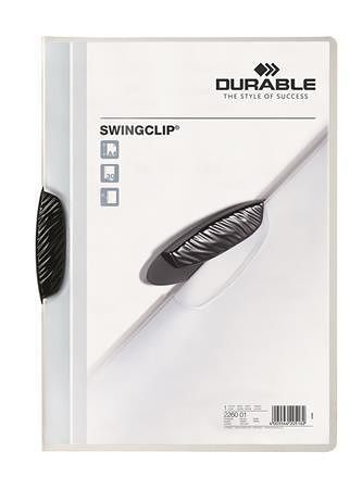 Desky s rychlovazačem &quot;Swingclip® 30&quot;, černá, s klipem, A4, PP, DURABLE