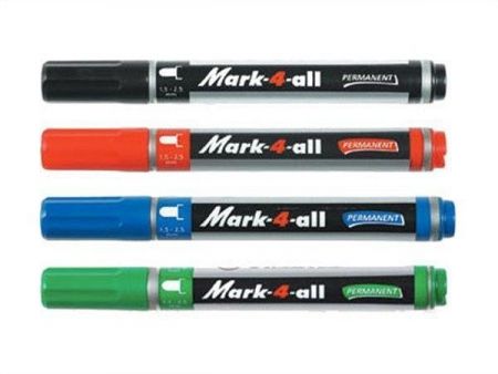 Permanentní popisovač &quot;Mark-4-all&quot;, černá, 1,5-2,5mm, kuželový hrot, STABILO