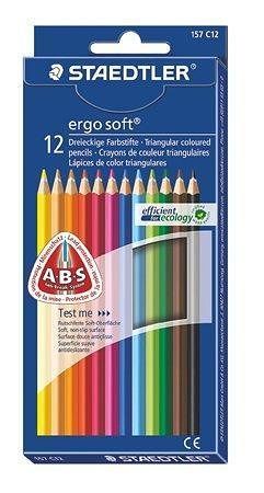 Barevné pastelky &quot;Ergo Soft&quot;, 12 barev, trojhranná, STAEDTLER