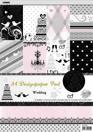 Vzorovaný karton Scrapbooking, A4, svatební motiv