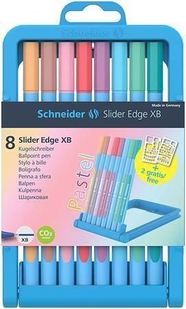 Kuličkové pero &quot;Slider Edge XB Pastel&quot;, sada 8 barev, 0,7 mm, s uzávěrem, SCHNEIDER