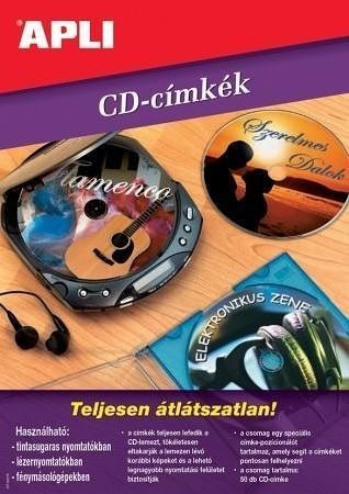 Etikety na CD/DVD &quot;Mega&quot;, matné, A4, vnější průměr 114mm, vnitřní průměr 18mm, APLI