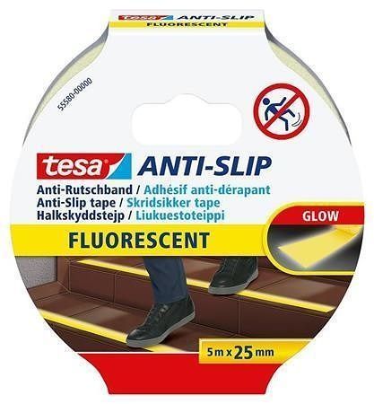 Protiskluzová páska &quot;Anti-Slip 55580&quot;, fluorescenční, 25 mm x 5m, TESA