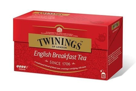 Čaj, černý, 25x2 g, TWININGS &quot;English Breakfast&quot;