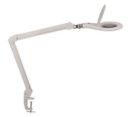 Stolní lampa &quot;Makro&quot;, bílá, LED, zvětšovací sklo, držák, MAUL