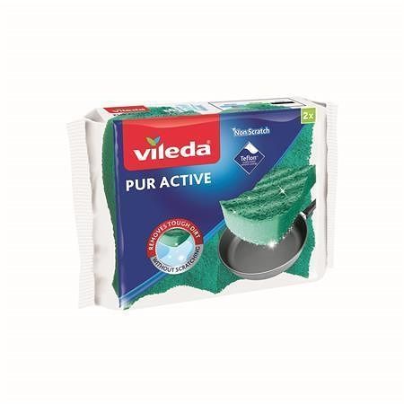 Čistící houba, 2ks, VILEDA &quot;Pure Active&quot;