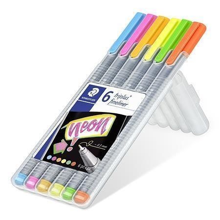 Linery &quot;Triplus 334 Neon&quot;, sada 6 barev, 0,3 mm, STAEDTLER