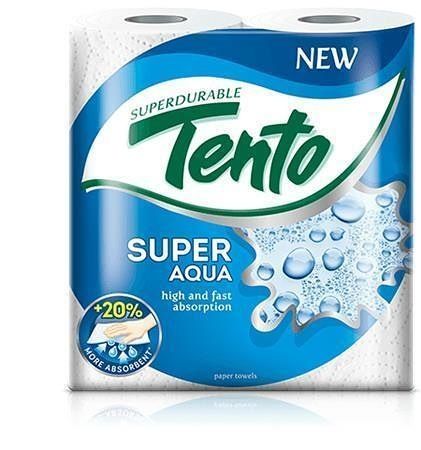 Papírové utěrky v roli &quot;Super Aqua&quot;, 2 role, 2 vrstvé, TENTO