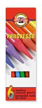 Barevné pastelky &quot;Progresso 8755/6&quot;, 6ks, bez dřeva, KOH-I-NOOR