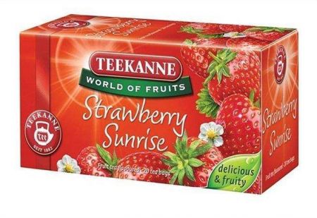 Čaj, ovocný, 20x2,5 g, TEEKANNE &quot;Srawberry Sunrrise&quot;, jahoda