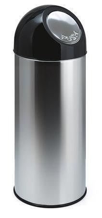 Push top wastebin, 55 l, metal, VEPA BINS, silver/black