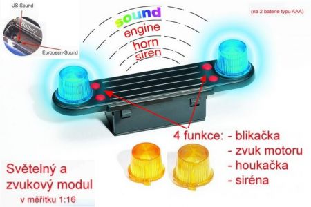 BRUDER 02801 (2801) Majáček-siréna-blikačka-houkačka
