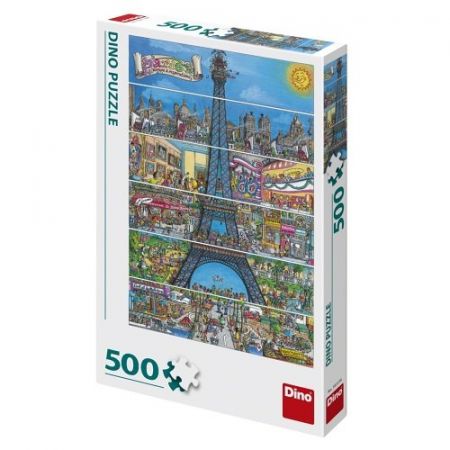 Puzzle Eiffelova věž kreslená 500